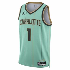 Alternative view of Unisex Charlotte Hornets #1 LaMelo Ball Mint 2024/25 Swingman Player NBA Basketball Jersey - City Edition